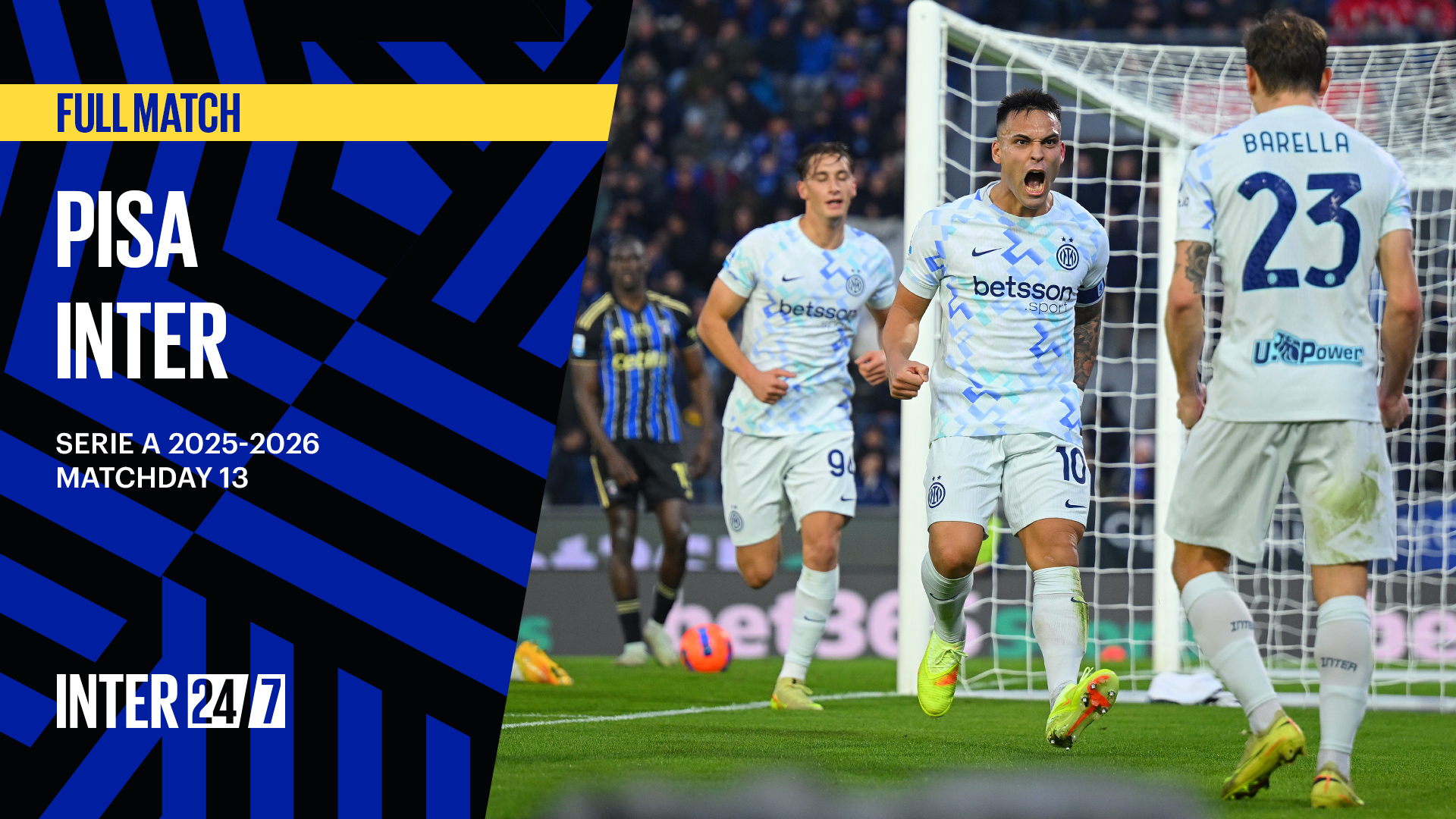 Serie A Pisa Vs Inter 2025/2026 – 1St Half