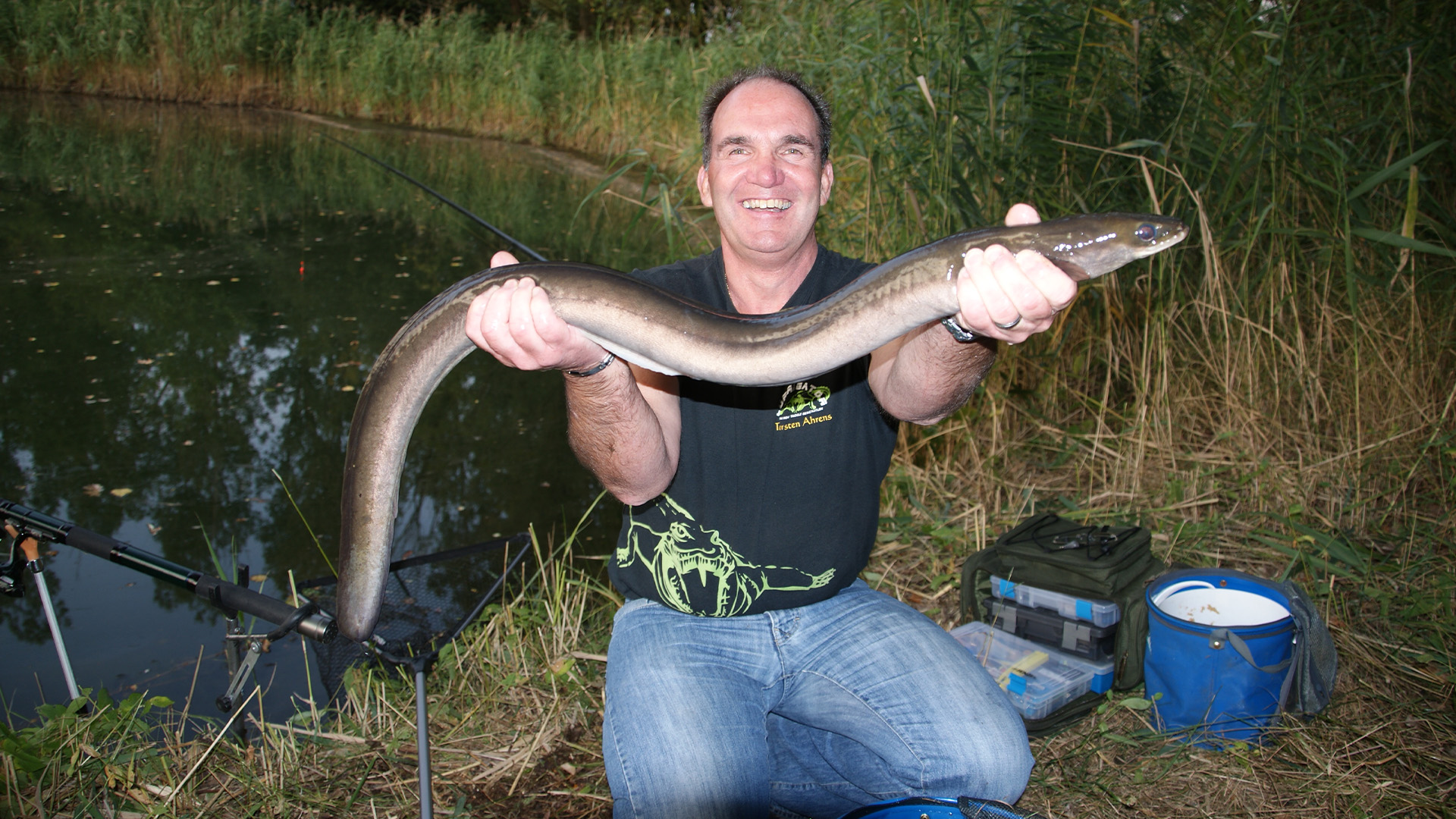 Angeln mit der Stellfischrute an der Weser