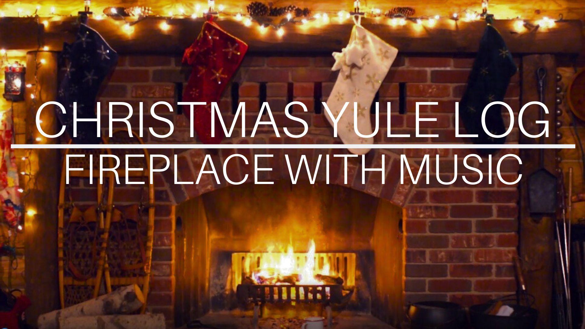 Christmas Yule Log Fireplace & Holiday Music