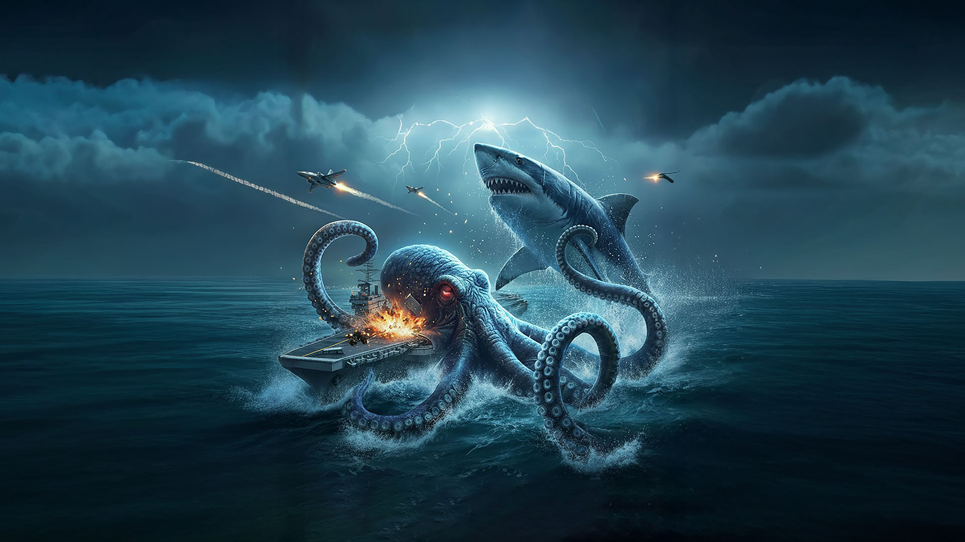 Mega Sharks VS Giant Octopus