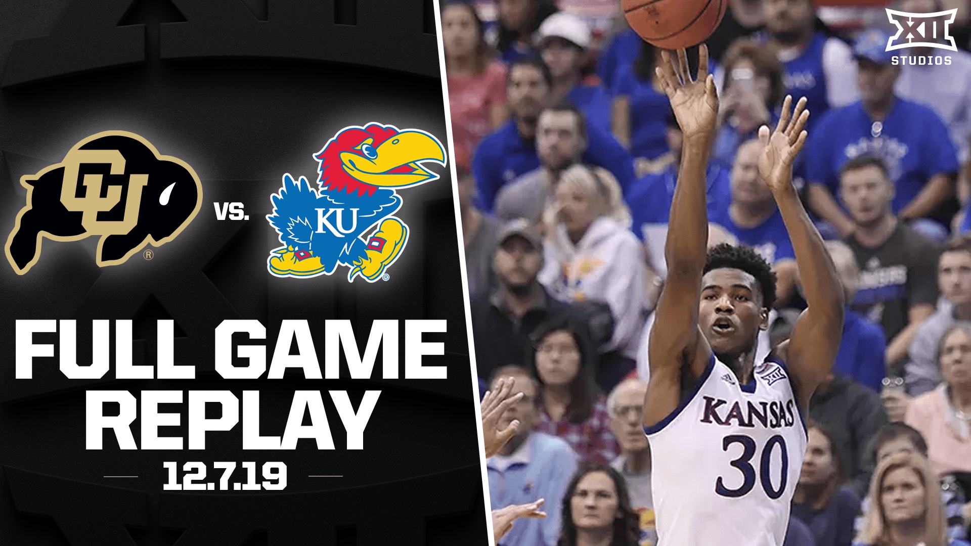 Colorado vs. Kansas (12.7.19) Men's Basketball Replay