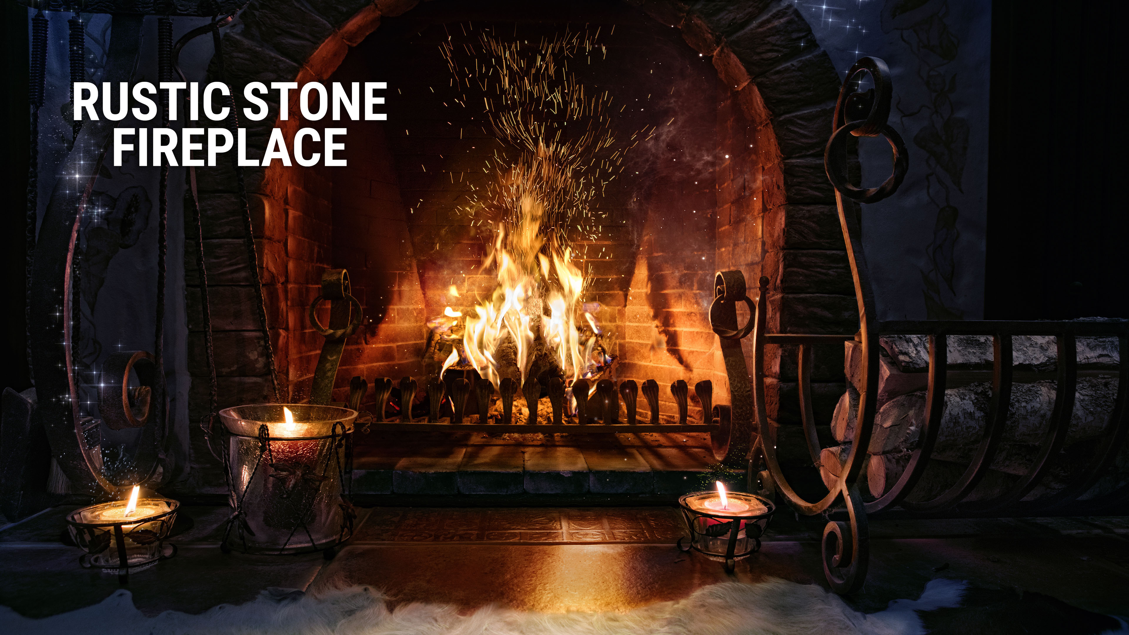 Rustic Stone Fireplace