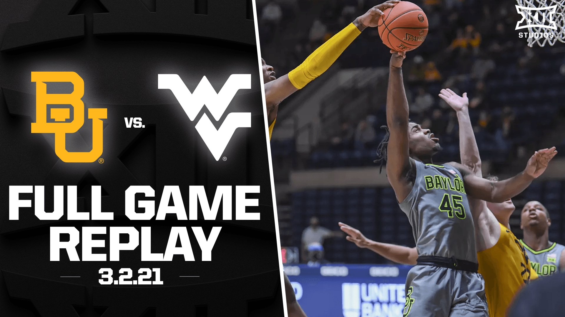 Baylor & West Virginia Clash in OT (3.2.21) Men's Basketball Full Game Replay