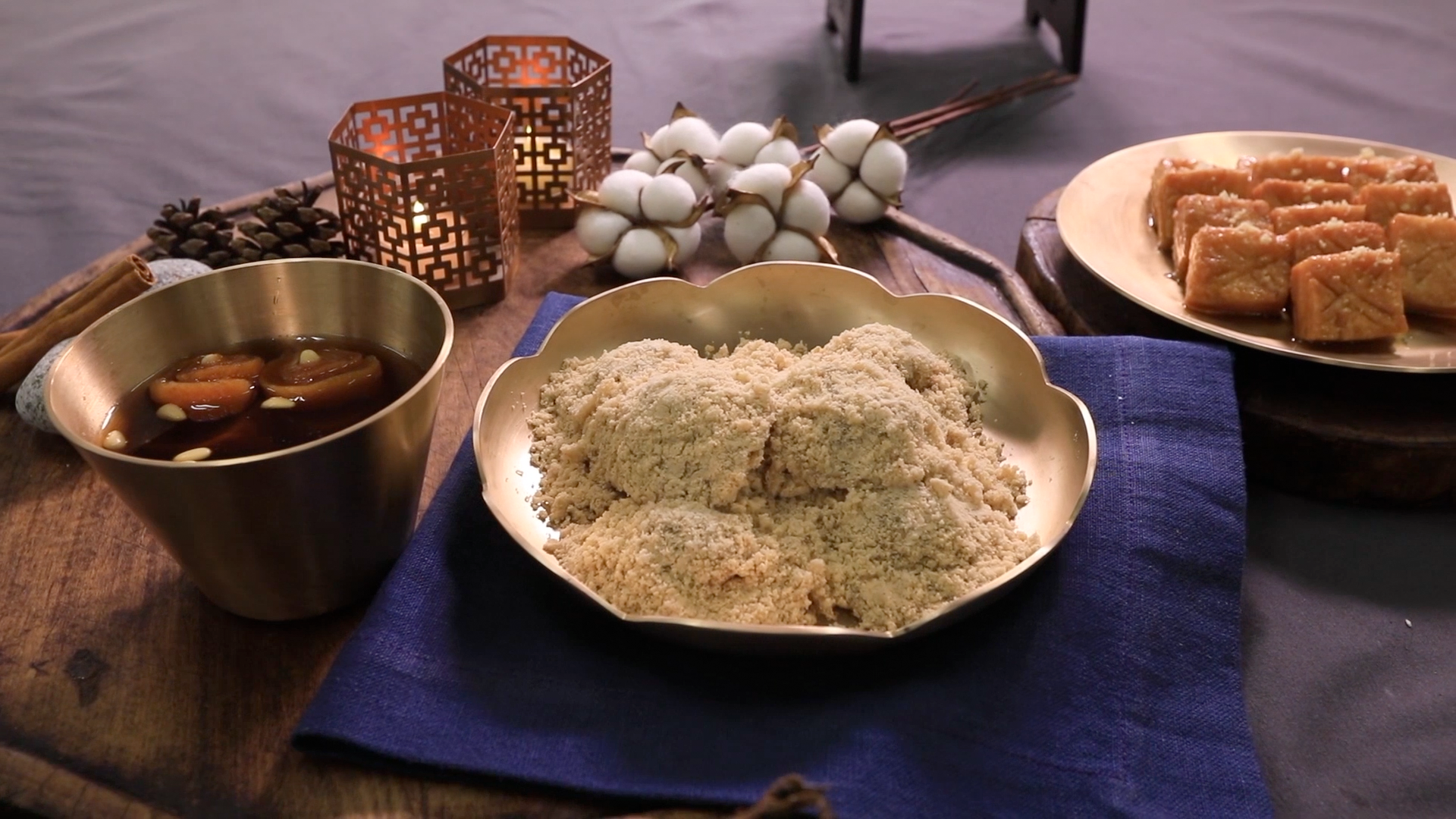 겨울 전통 다과상. 궁중병과 겨울상