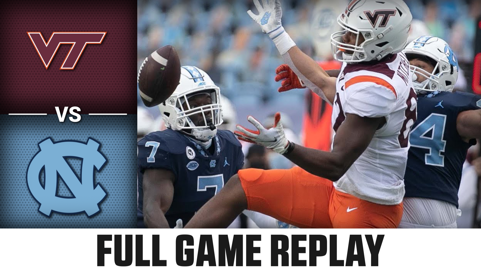Virginia Tech vs. North Carolina (10.10.20) Football Replay
