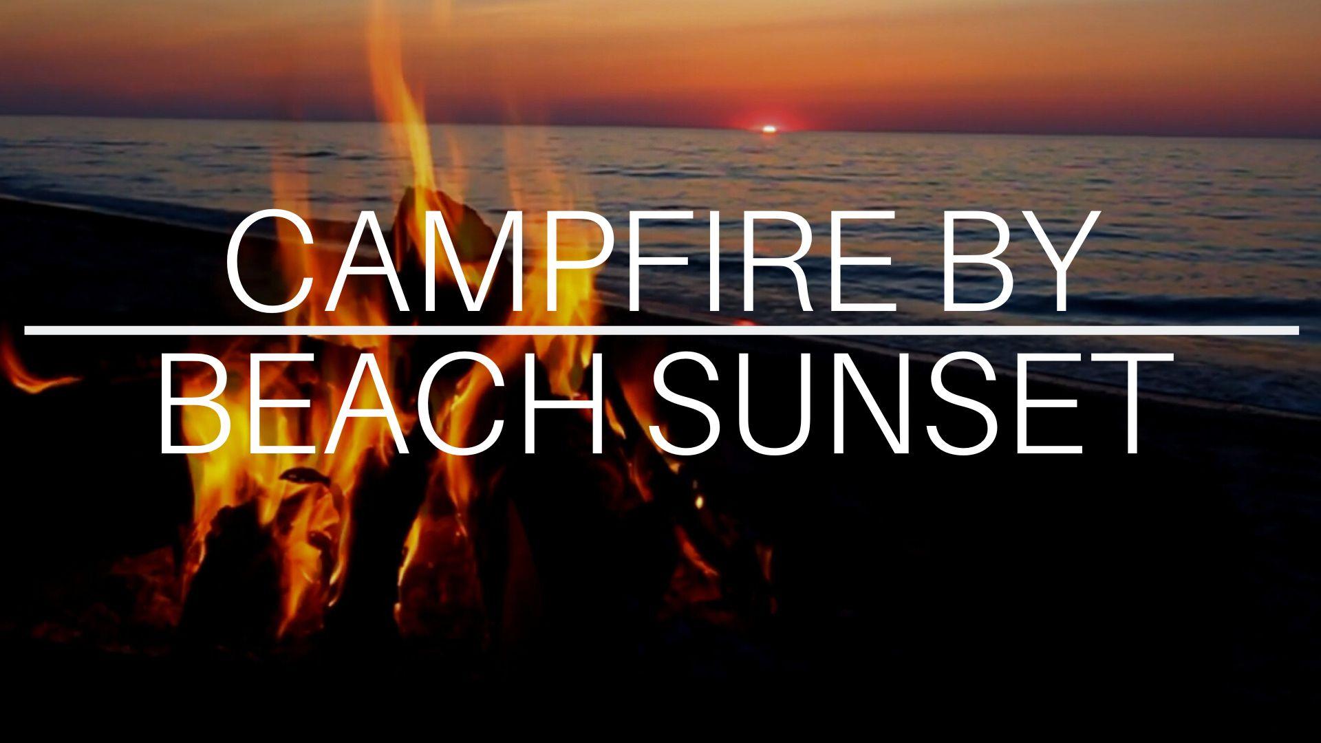 Campfire by Beach Sunset