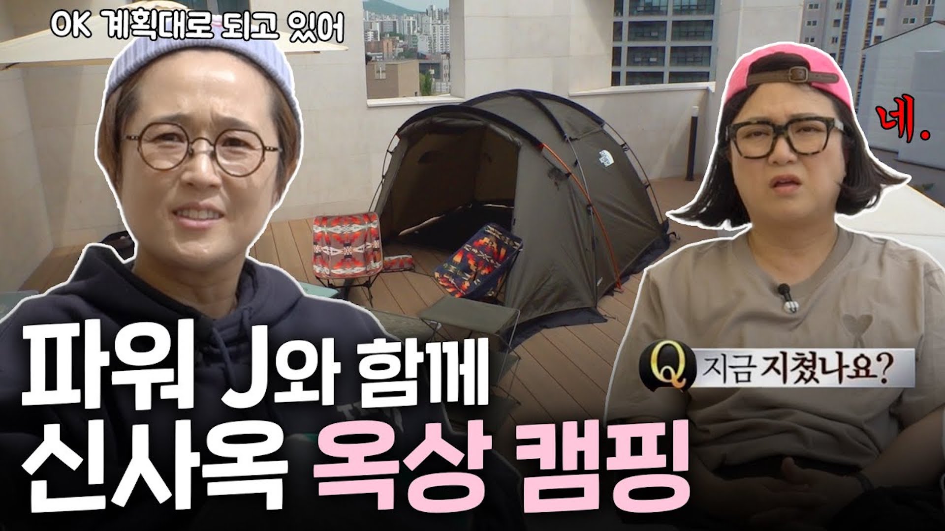 숙이와 은이의 신사옥 첫 옥상 캠핑⛺️