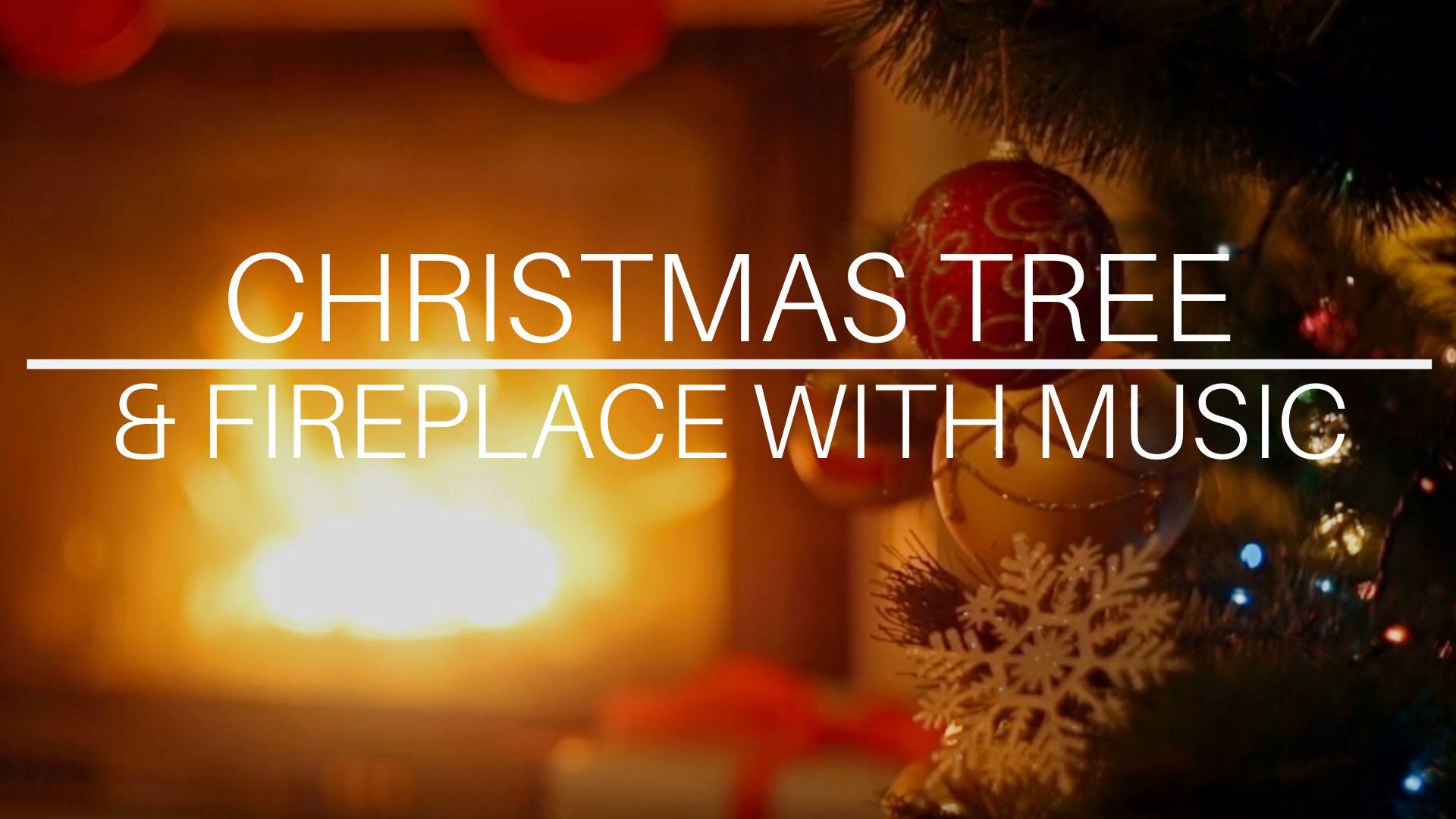 Christmas Tree & Fireplace With Holiday Music