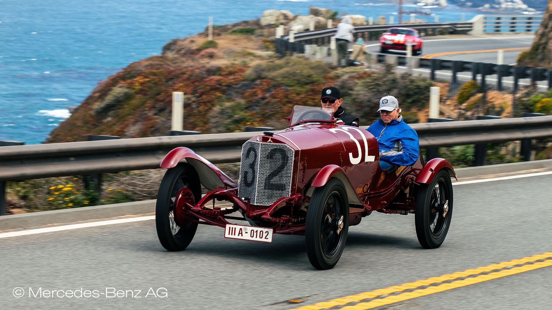 Mercedes Targa-Florio-Rennwagen von 1924 auf einem Roadtrip rund um die Welt