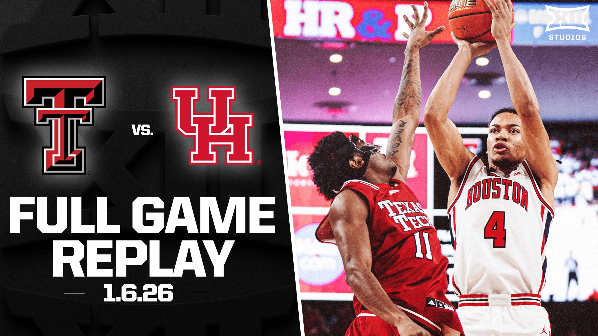 Texas Tech vs. Houston Full Game Replay (1.6.26) | Big 12 Basketball