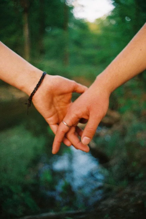 in between your hands