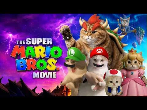 SUPER MARIO BROS La película (resumen con memes de gatos)