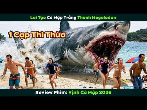 [Review Phim] Lai Tạo Cá Mập Trắng Khổng Lồ Thành Megalodon | Vịnh Cá Mập 2026