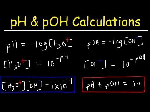 pH, pOH, H3O+, OH-, Kw, Ka, Kb, pKa, ਅਤੇ pKb ਮੁਢਲੀ ਗਣਨਾ - ਤੇਜ਼ਾਬ ਅਤੇ ਖਾਰ (Acids and Bases) ਰਸਾਇਣ ...