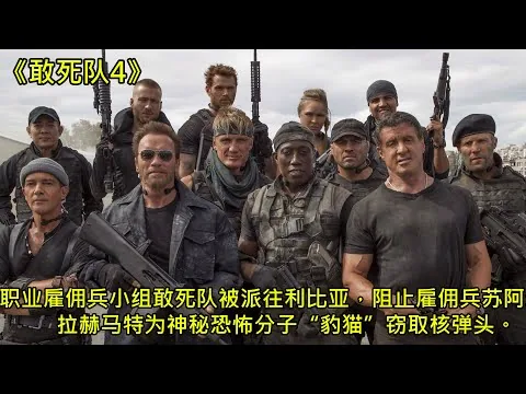 [ 2024 年最佳影评 ] 职业雇佣兵小组敢死队被派往利比亚，阻止雇佣兵苏阿尔托·拉赫马特为神秘恐怖分子“豹猫”窃取核弹头。| 敢死队4