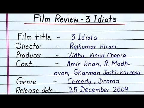 Film review- 3 Idiots | Film review writing on 3 Idiots | Movie review writing in english